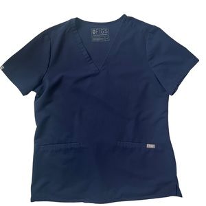FIGS Casma™ Three-Pocket Scrub Top- Navy- Medium